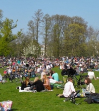 Making Dutch friends is best done on a sunny day at Vondelpark
